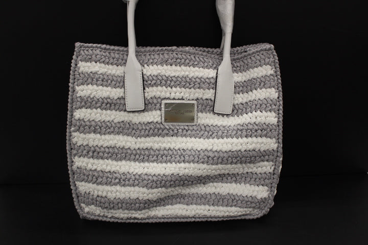 ROBERTO FESTA RAFFIA BAG WHITE GREY