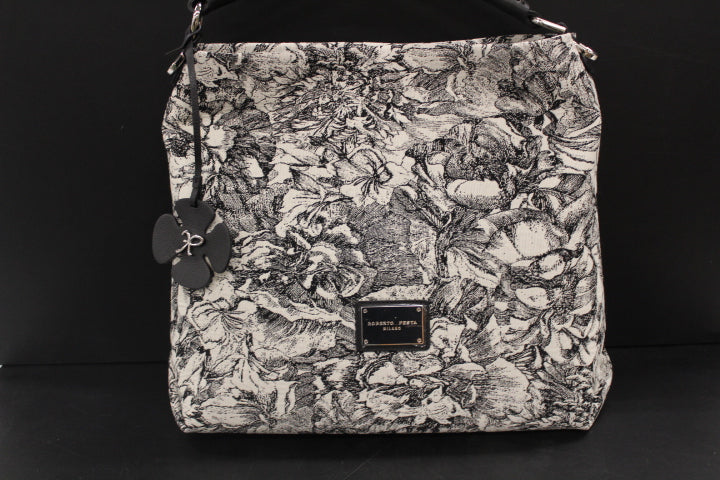 ROBERTO FESTA FLOWER BAG BLACK WHITE