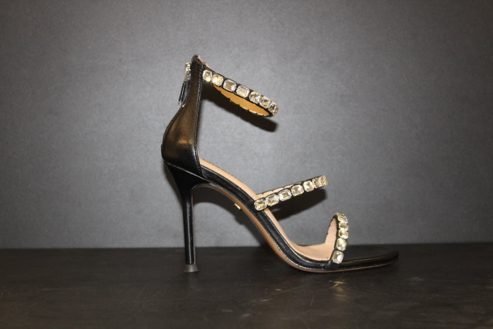 LOLA CRUZ rhine stones  HEELS BLACK