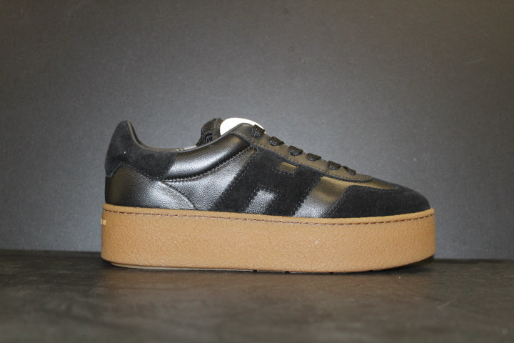 HOGAN PLATFORM SNEAKER BLACK LEATHER
