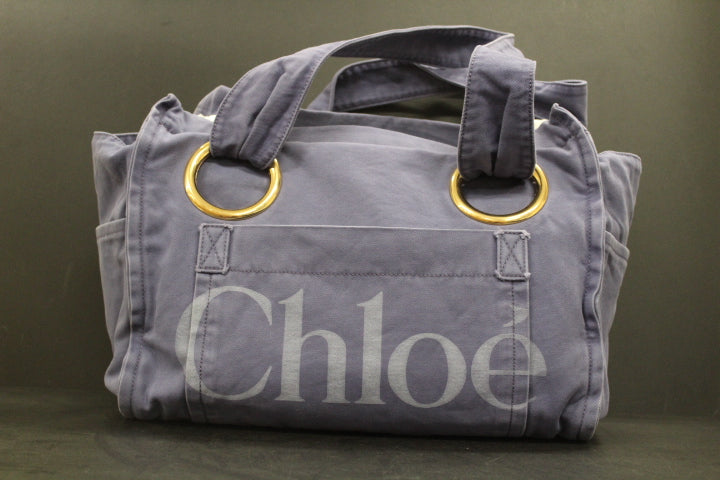 CHLOE PLAGE MEDIUM TOTE EVENING BLUE
