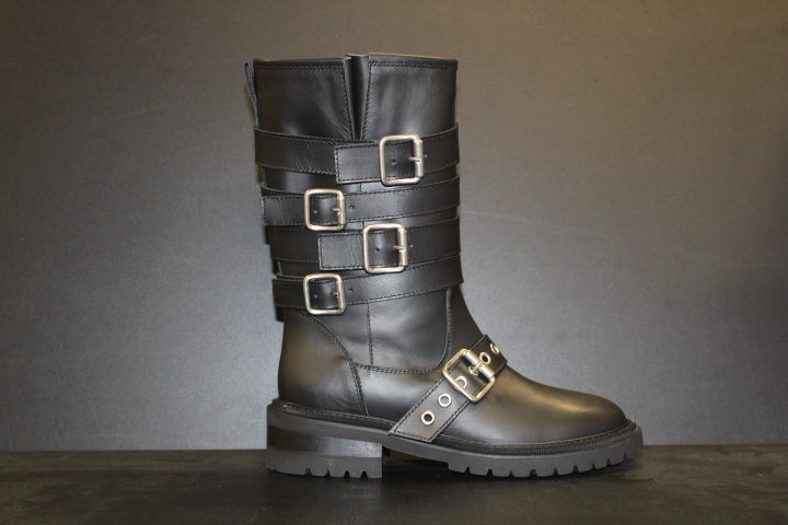 PAUL WARMER MULTI BUCKLE BIKER BLACK