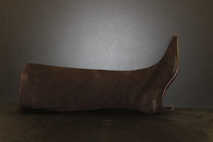 PAUL WARMER BOOT KITTEN HEEL DARK BROWN SUEDE