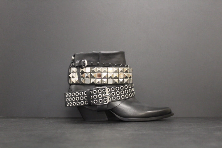 ELENA IACHI ARMOURED BOOTIE BLACK