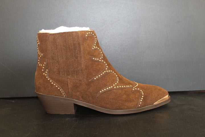 TORAL SONIA STUDS BOOTIE BROWN SUEDE