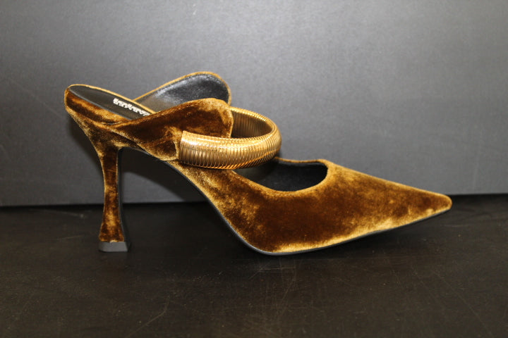 LOLA CRUZ AXELA MULES 95 OCHRE VELVET