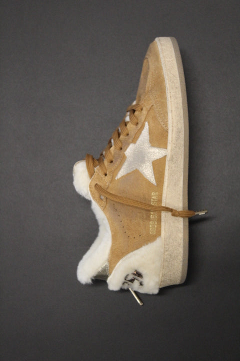 GOLDEN GOOSE BALLSTAR COGNAC SUEDE