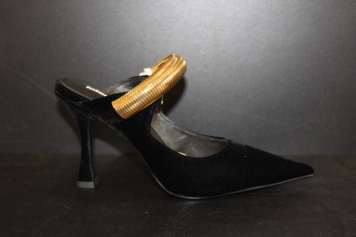 LOLA CRUZ AXELA MULES 95 BLACK VELVET