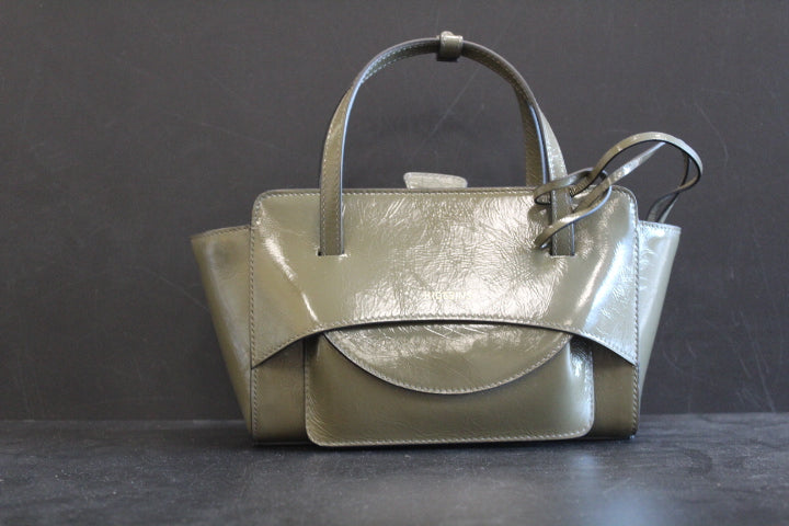 HIDESINS BAG FLAP S CRACKED GREEN