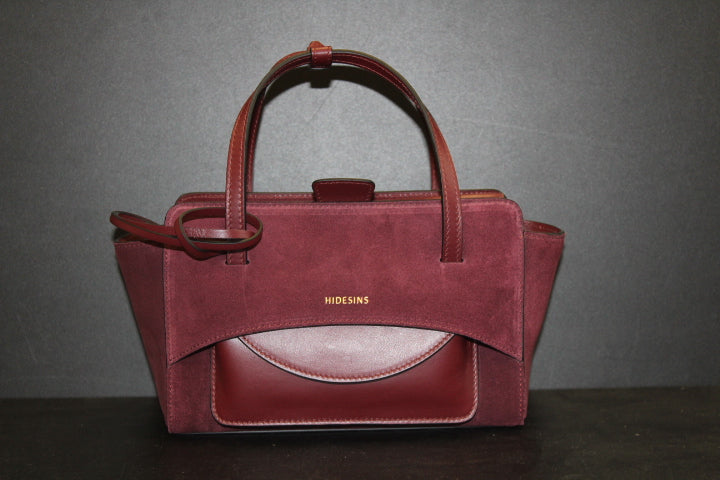 HIDESINS BAG FLAP S  PRUGNA SUEDE