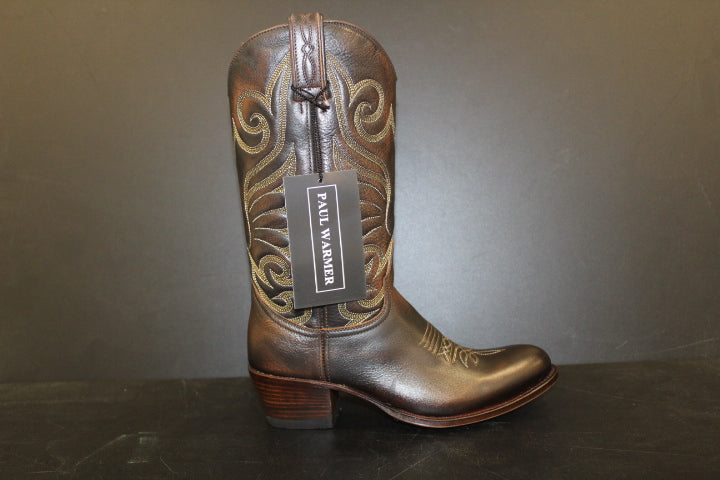 PAUL WARMER BESPOKE WESTERN BOOT MID  BROWN