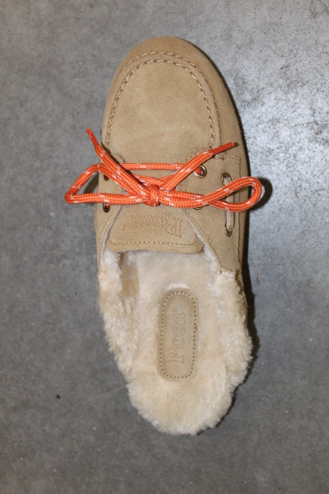 POSA BOAT LOAFER MULE FAKE FUR SUEDE