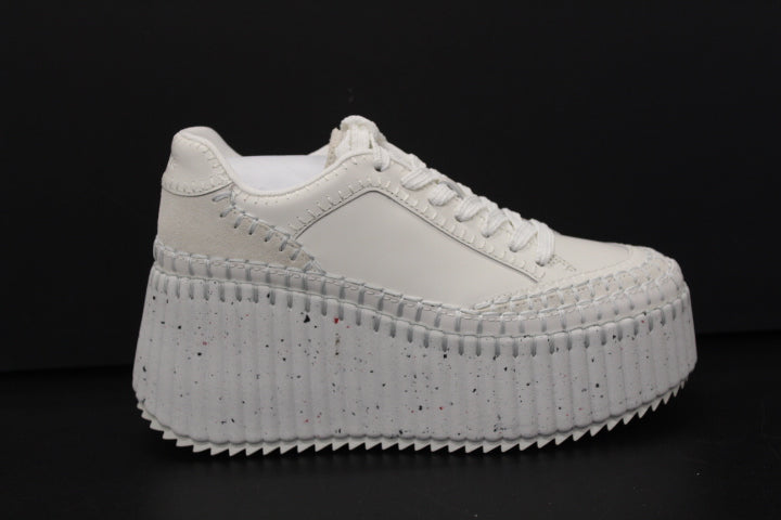CHLOE NAMA WEDGE SNEAKER WHITE