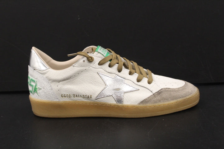 GOLDEN GOOSE BALL STAR WHITE BEIGE SILVER