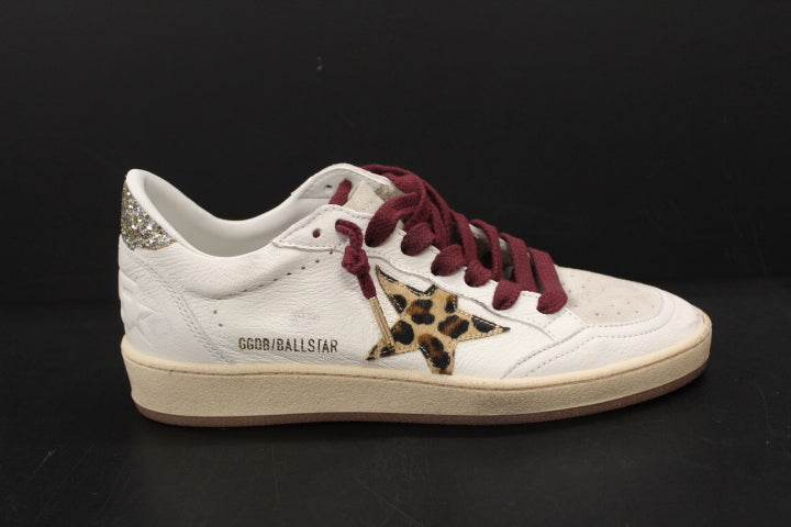 GOLDEN GOOSE BALL STAR WHITE GREY LEOPARD