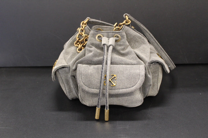 OFF WHITE DUMBO B BUCKET BAG DENIM DIRTY BLACK