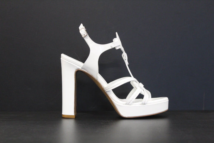 PAUL WARMER PARIS SANDAL PATENT WHITE