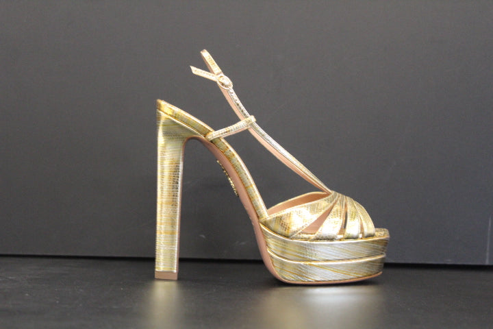 AQUAZZURA AIMEE SANDAL 130 GOLD