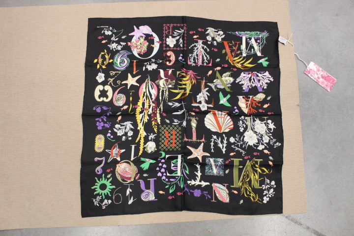 MANTERO FLORIDA KEYS SILK SCARF BLACK