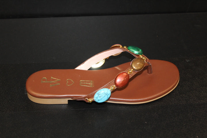 PRETTY BALLERINA JUDY SANDAL BEADS BROWN