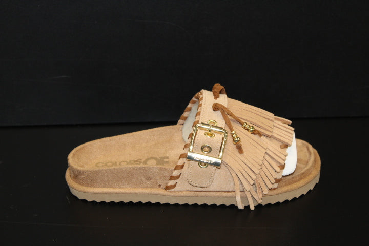 COLORS SANDAL FRANGES CAMEL