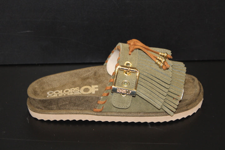 COLORS SANDAL FRANGES GREEN