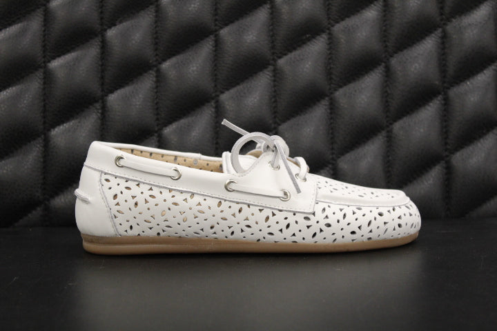 POSA BOAT LOAFER PERFORATED OFF WHITE