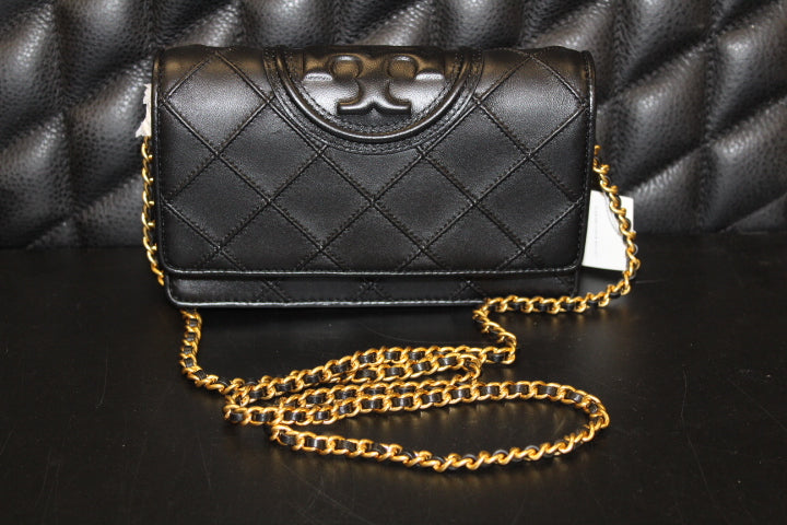 TORY BURCH FLEMING CHAINWALLET BLACK