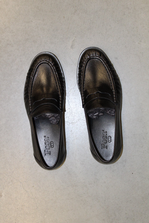 POSA PENNY LOAFER WRINKLE BLACK