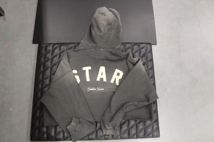 GOLDEN GOOSE OVERSIZED CROPPED HOODIE BLACK
