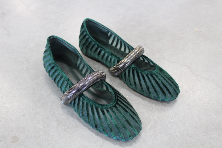LOLA CRUZ ALEXA FLATS ROYAL GREEN