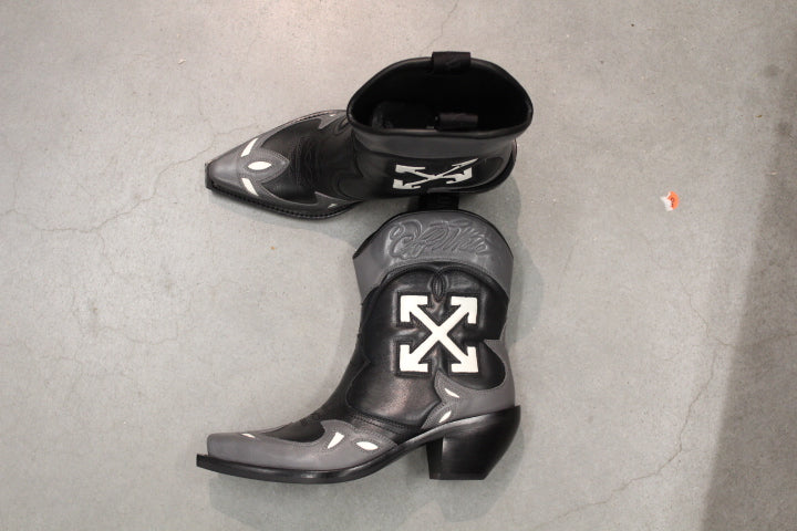 OFF WHITE SANTIAG BOOTS BLACK/GREY