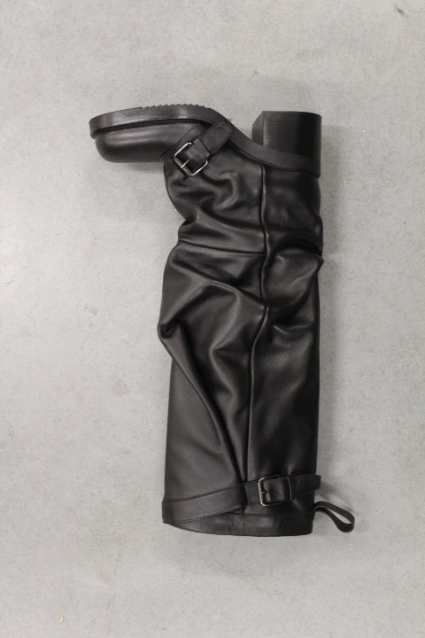ELENA IACHI HOODED BIKER SHORTER BLACK