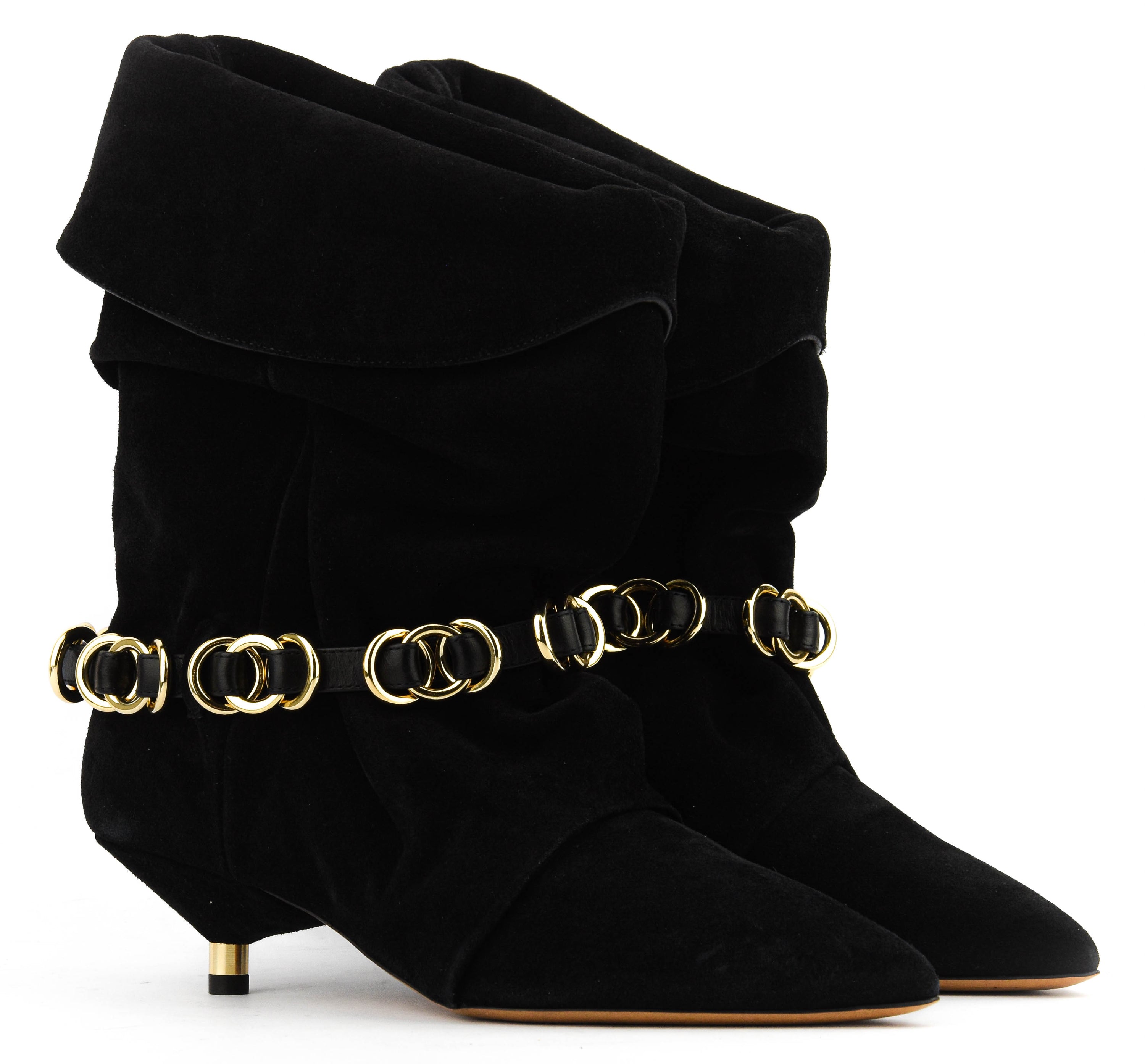ISABEL MARANT EDRIK RINGS BLACK SUEDE