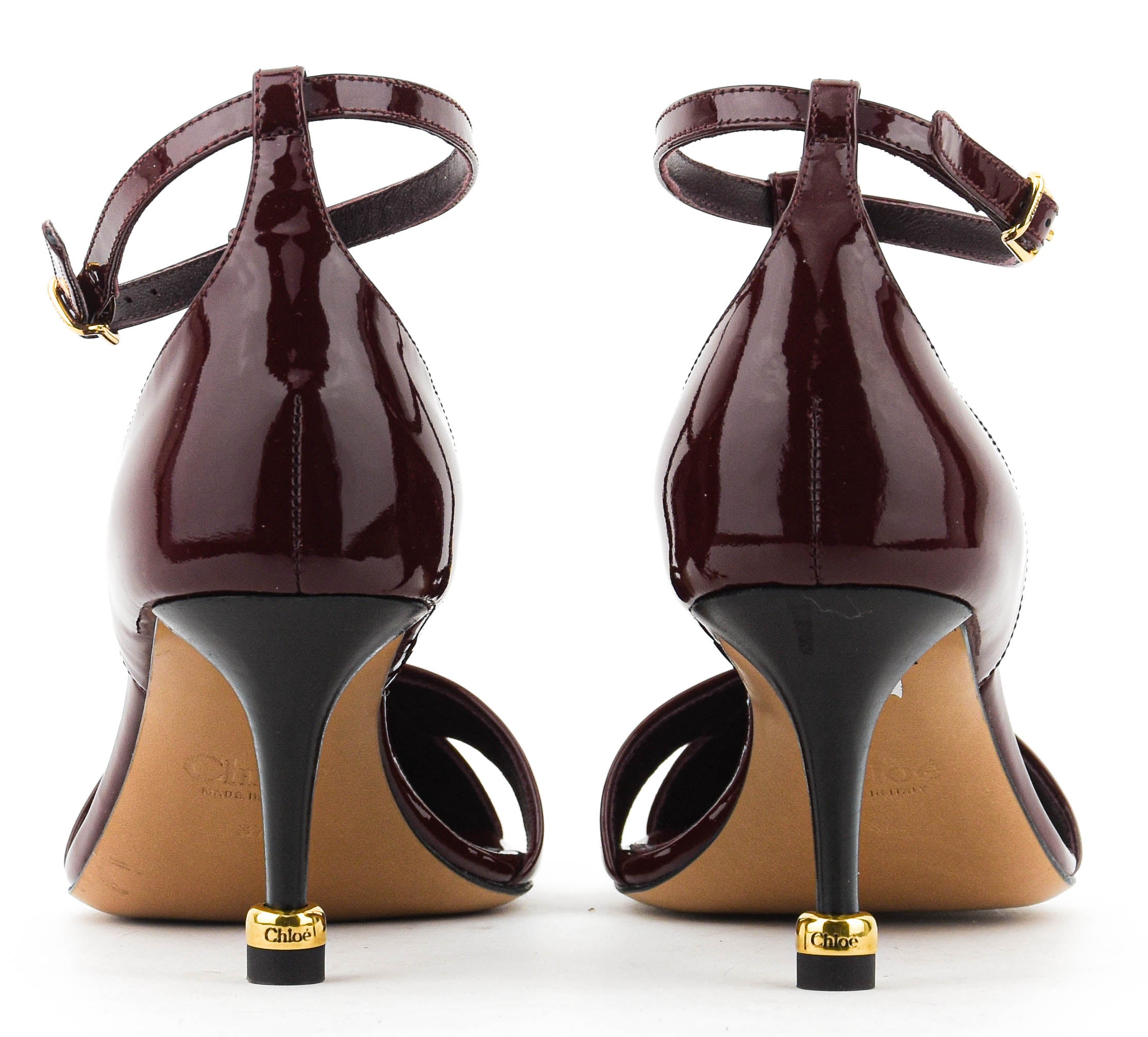 CHLOE CLEIA HEELED SANDAL GRENAT