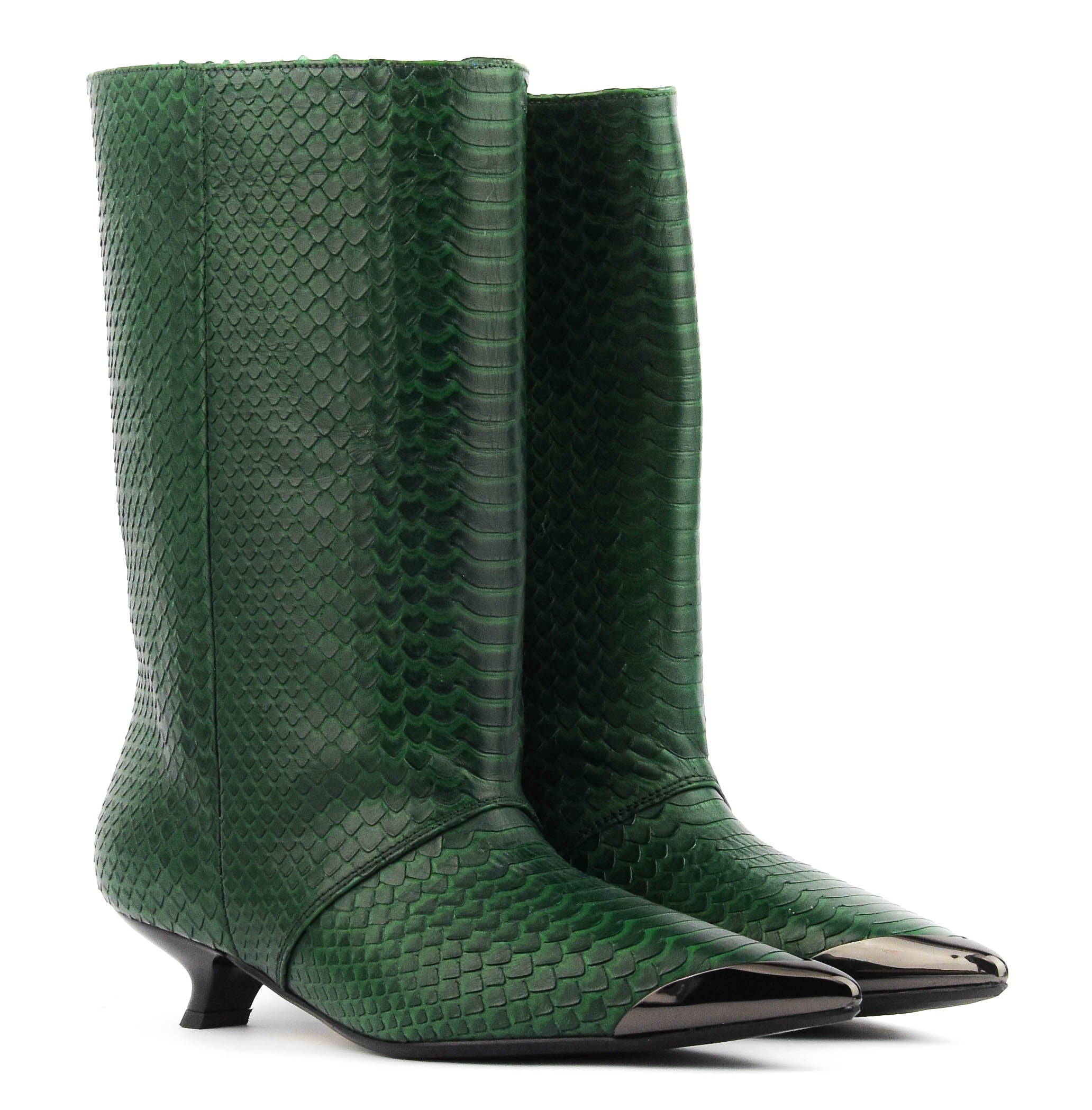 ROTUE SUGAR SWEET BOOTIE QUEENY HEEL PYTHON GREEN