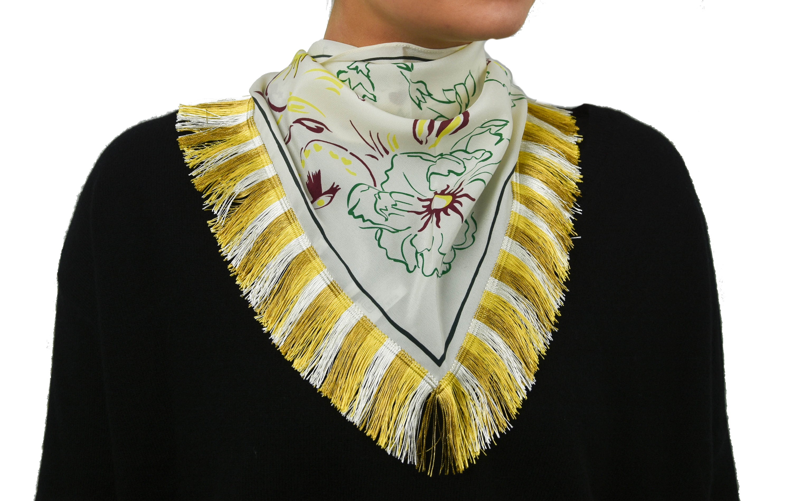 MANTERO TRIANGLE FRINGES white