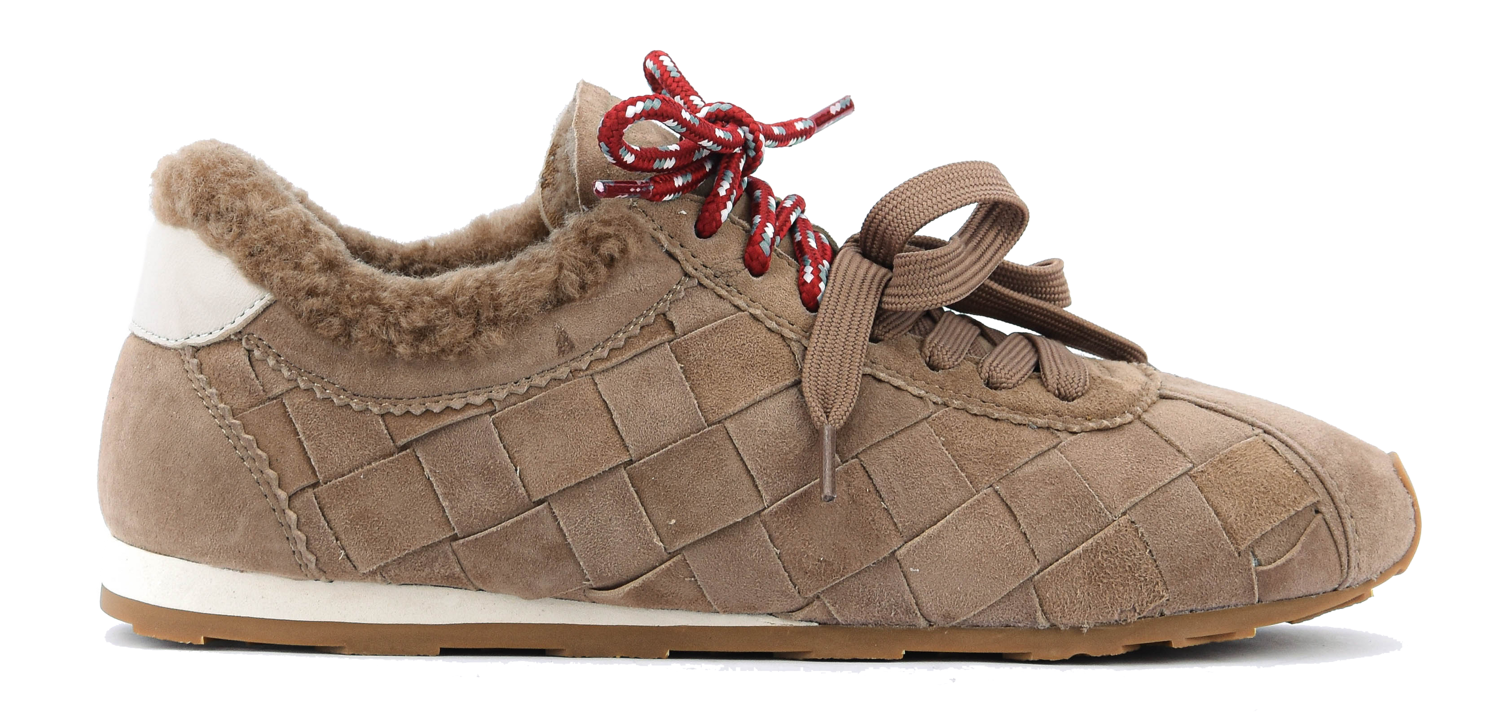 TORAL ERIN WOVEN SNEAKER SAND SUEDE shearling