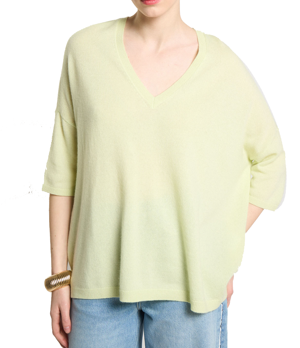 LES TRICOTS DE LEA CASHMERE PULL WATER GREEN
