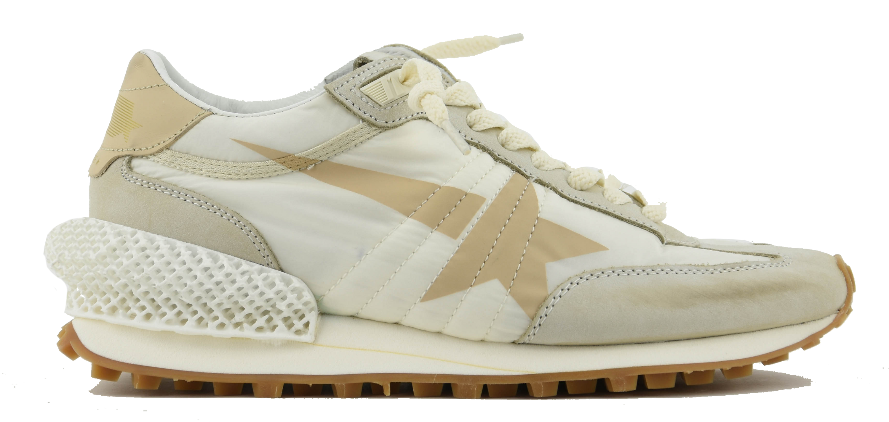 GOLDEN GOOSE MARATHON WHITE BEIGE