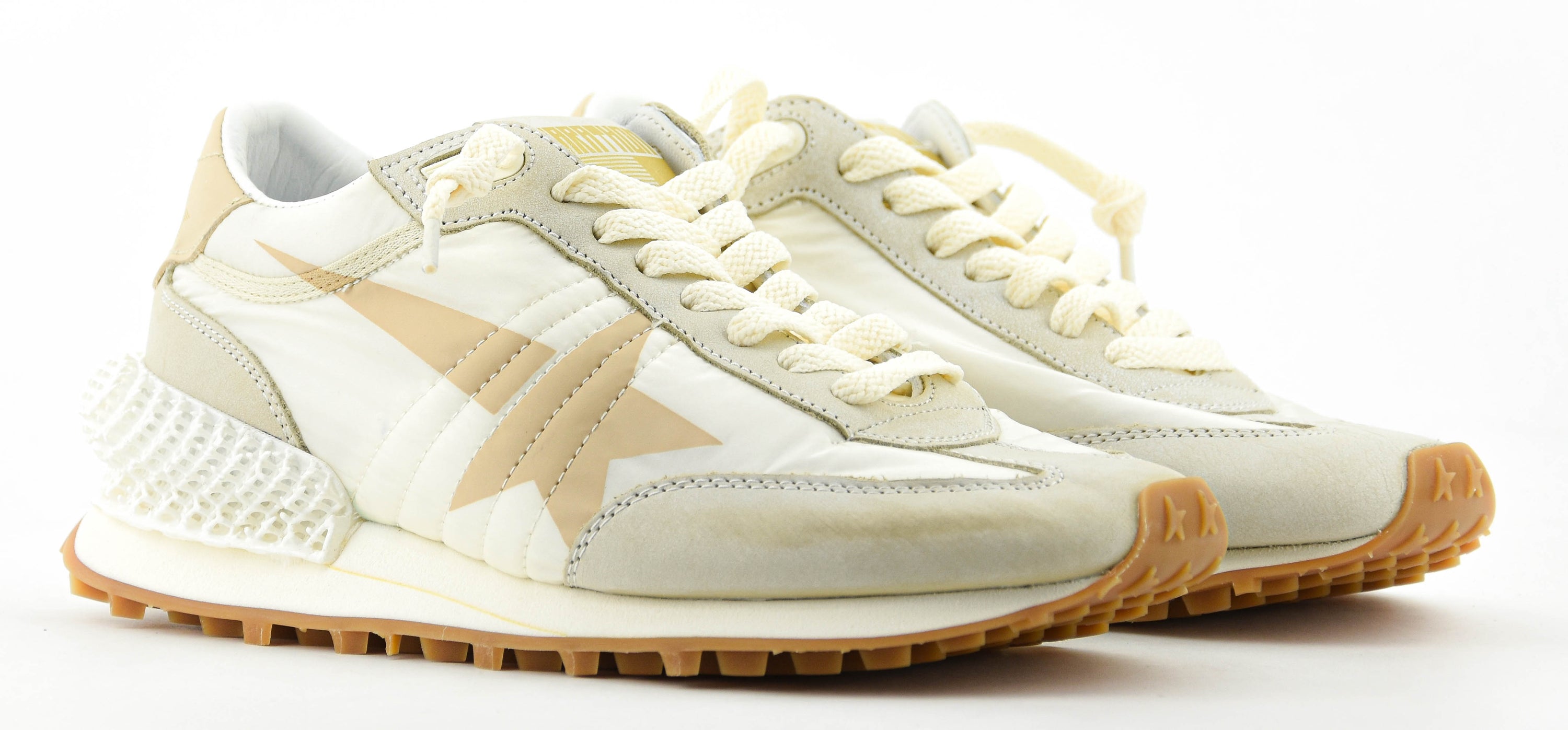 GOLDEN GOOSE MARATHON WHITE BEIGE