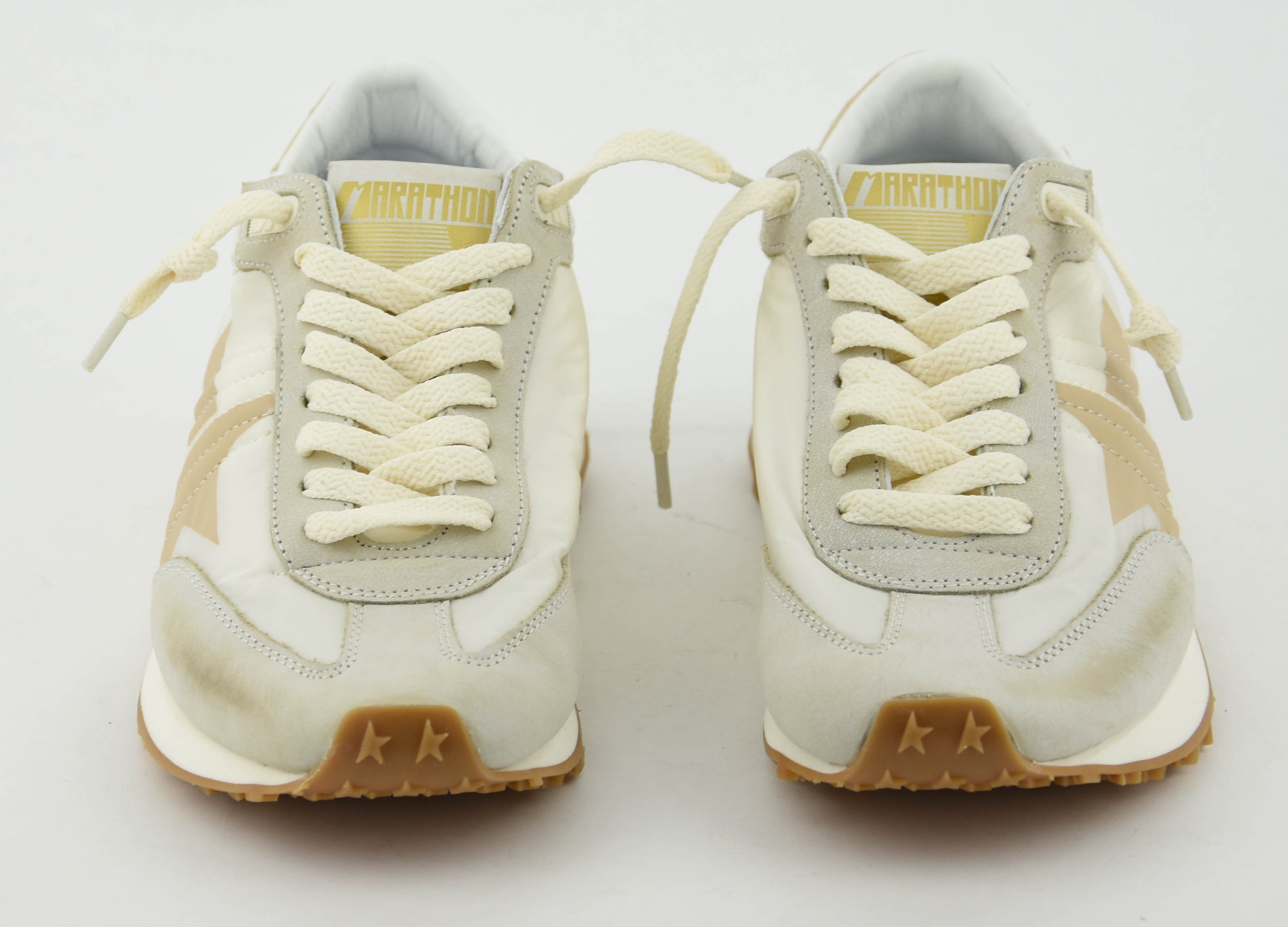 GOLDEN GOOSE MARATHON WHITE BEIGE