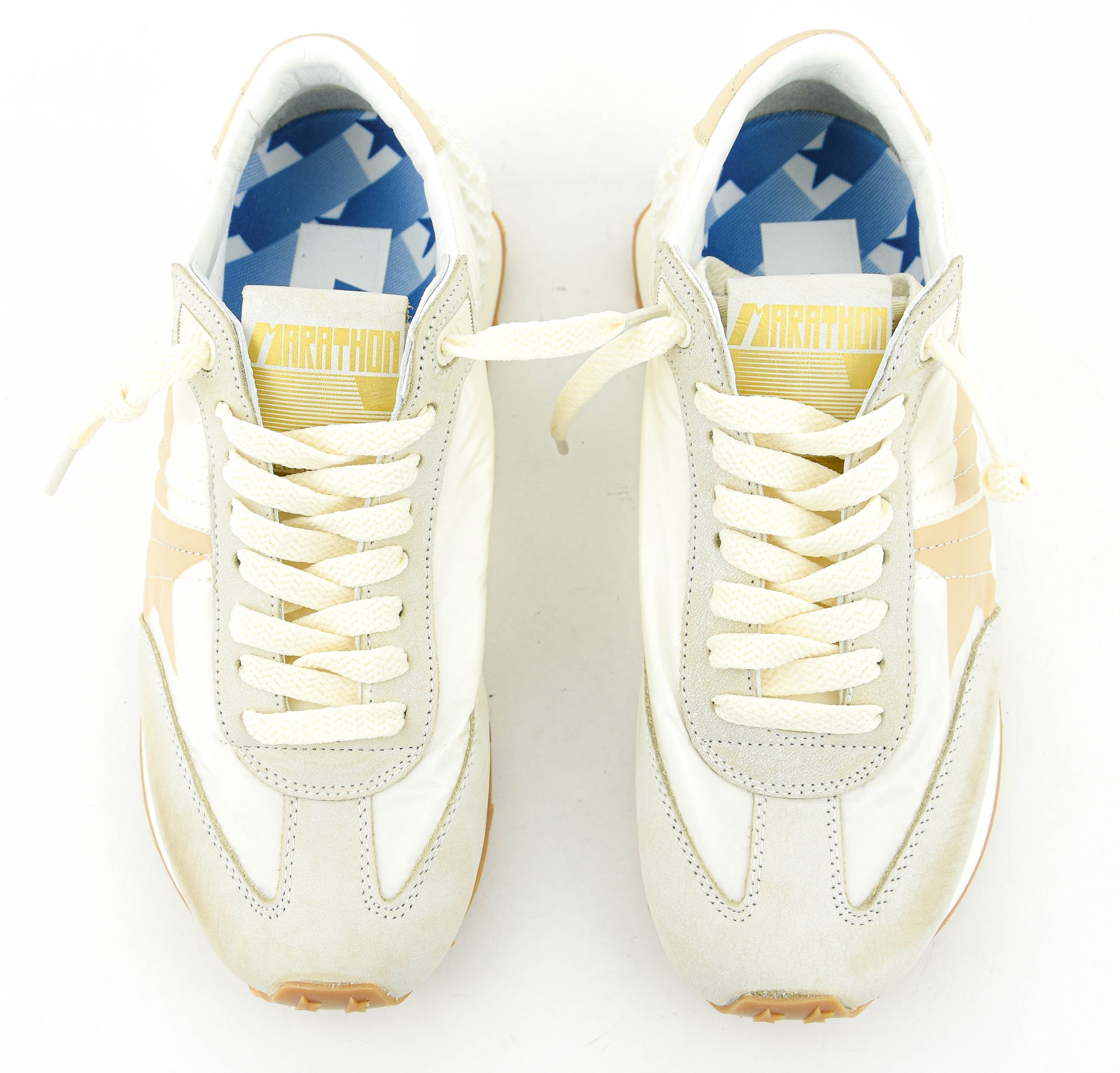 GOLDEN GOOSE MARATHON WHITE BEIGE